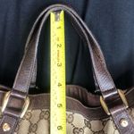 Gucci GG Monogram Canvas and Brown Leather Accent Top Handles Crossbody Bag Photo 5