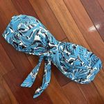 Loft NEW Beach Blue Floral Bandeau Bikini Top Coastal Summer Vacation Resort Photo 0