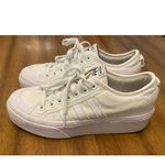 Adidas Nizza Platform Low Triple White Sneaker Womens US 9.5 Chunky Classic Shoe Photo 1