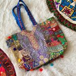Free People Rare Jaipuri Hand Stitched Boho Tote Photo 2