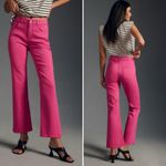 Anthropologie Pilcro The Yaya Mid-Rise Crop Flare Jeans Barbiecore Size 33 NWT Photo 1