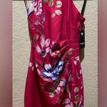 Guess NWT  Pink Floral Print Scuba Crepe Dress Side Ruched Stretchy Size 2 Photo 3