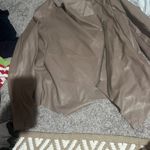 BB Dakota  Taupe Faux Leather Moto Jacket EUC Women's Small Photo 1
