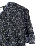 Papell Boutique  Evening Black Blue Beaded Floral Embroidered Silk Cocktail Top Photo 1