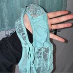 Victoria's Secret Vintage  Aqua Lace Mesh Panty Set Open Back Photo 10