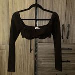 Princess Polly  Black Ribbed Bustier Crop Top Photo 0