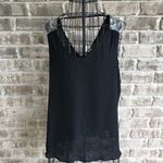Charming Charlie  Sequin Beaded V Neck Black Top Photo 5