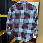 Old Navy  White, Green & Red Plaid Flannel Tunic The Boyfriend Shirt Size Medium Photo 6