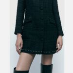 ZARA NWOT STUDDED TEXTURED BLAZER DRESS BLACK - REF. 9091/866 XS Blogger FAVE Photo 5