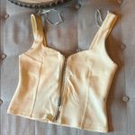 ZARA  Butter Yellow Center Zip Corset Lined Top
Size Large Photo 5