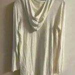 Dolan Anthropologie cardigan open‎ front draped hooded with pockets. Medium White Photo 4