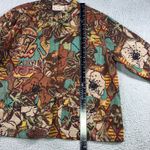 VTG Life Style Woman Floral Print Jacket Women 2X Button Front Patchwork Artsy Brown Photo 4