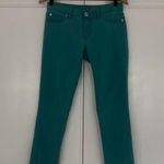 DL1961  Angel Mid Ride Skinny Ankle Calypso Jeans teal cotton zip 4-way stretch Photo 0