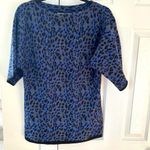 Classiques Entier  Grey & Cobalt Blue Leopard Print Knit Top Photo 1