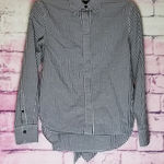 Rag and Bone  BLACK WHITE PLAID GINGHAM PRINT BOW TIE BACK BUTTON FRONT SHIRT XS Photo 0