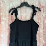 SO  Black Shoulder Tie Smocked Wide Leg Jumpsuit Photo 7