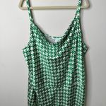 Ava & Viv  Satin Green Geometric Slip Dress Women's 3X Photo 2