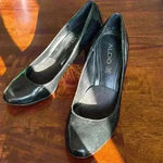 ALDO  Women’s Black Patent Leather Pumps Heels Closed Toe Size 7 Photo 0