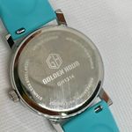Golden hour quartz analog watch easy reader 38mm silver tone light blue running Photo 4