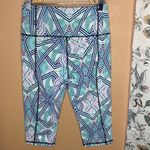 Victoria's Secret Victoria’s Secret Sport VSX Knockout Crop Leggings Neon Geometric Aztec Print Photo 3