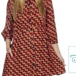 Forever 21 70s Vibe Geometric Babydoll Mini Shirt Dress Small Photo 5