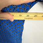 Ann Taylor Silk Top Womens Small Blue Chain Print Parisian Office Quiet Luxury Photo 3