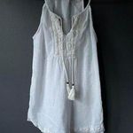 Lucky Brand  Women's Boho White Tank Top with Tassels - Size S Photo 0