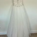 David's Bridal  Beaded Illusion Bodice Wedding Ball Gown Photo 5