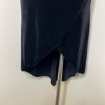 Taboo VTG Halter Dress MEDIUM Velvet Tulip Hem Rhinestone Velour Black Y2K Party Photo 2