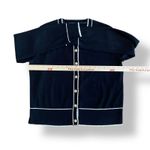 Adrianna Papell Gold Pearl Button Cardigan Womens Size M Black Preppy Photo 3