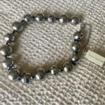 Ann Taylor NWT Metallic Pewter Stainless Steel Faceted Beads Necklace NEW Photo 5