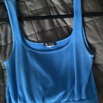 ZARA  Blue Ribbed Sleeveless Tank Top Photo 0
