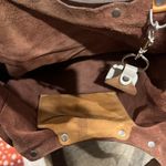 Leather Dean Bag Teardrop Round Handle Hobo Boho Two Tone Hippie Western Medium Brown Photo 13