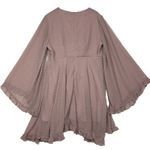 SheIn  Curve Dress Women's 1X Pastel Pink Chiffon Coquette Cottagecore Romantic Photo 8