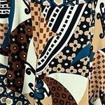 Neiman Marcus Vintage 60s/70s MOD Brown Abstract Maxi Dress Gown w/Wrap Shawl XS Photo 0