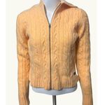 Abercrombie & Fitch Yellow Cable Knit Wool Hoodie Sweater Size Large Photo 1