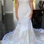 Stella York 6064 style wedding dress mermaid lace straps zip up bustles Size 6 Photo 1