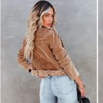 VICI women’s corduroy tan Moto jacket medium nwot Photo 1