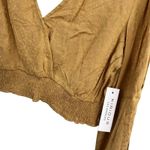 Kirious  Long Sleeve Open Back‎ Blouse Elastic Waist Crop Top Large New Photo 1