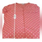 Garnet Hill Polka Dot Cardigan Women’s Size Large Pink Lightweight Knit Photo 8