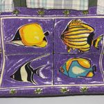Colorful Fish Print Women's Canvas Bag…Bright and Cheerful Purple Photo 1
