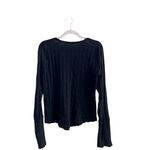 We The Free Free People Black Wild Hearts Henley 100% Cotton Long Sleeves Shirt Photo 1