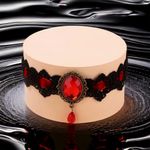 Black/Red Lace Necklace Collar‎ Choker Retro Style Cosplay Fashion Jewelry Black Photo 8
