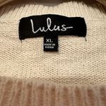 Lulus  Cropped Knit Crewneck Short‎ Sleeve Sweater Size XL Ivory Cream Photo 3