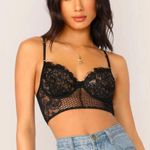 SheIn Black Lace Crop Top Photo 0