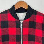 Thread and Supply  Vest Womens Small Red Black Buffalo‎ Plaid Sherpa Lined Zip Up S Photo 2