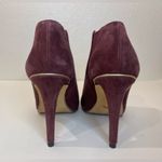 Coach Adrianna Suede Burgundy Peep Toe Heels Ankle Boots Size 5 Photo 6