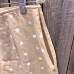 Old Navy Imperfect NWT Linen blend mini skirt white polka dot tan skirt large  Photo 2