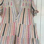 Anthropologie Georgina Tiered Shirt Dress Sz Small Textured Stripe Pastel Boho Photo 6