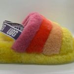 UGG  WOMEN FLUFF YEAH SLIDE PRIDE RAINBOW YELLOW SANDAL Size 8.0 US Photo 7